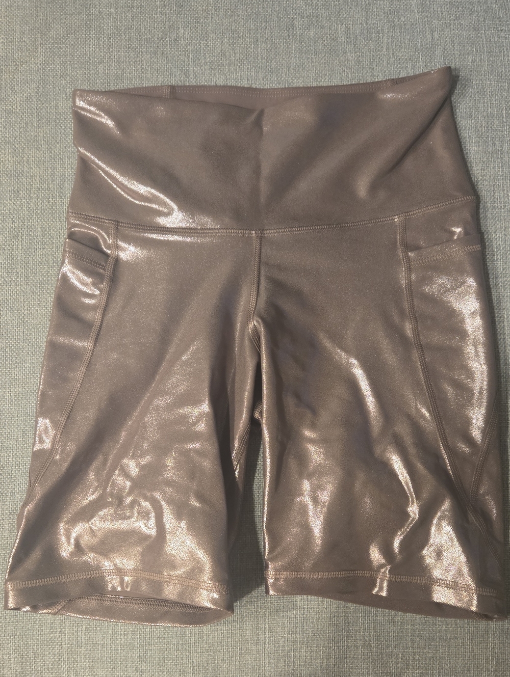 Old Navy High-Waist Shimmer Bike Shorts - Metallic